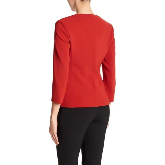 Theory Womens Size 4 Red Oak Lindrayia Admiral Jacket Blazer Made in USA - Picture 2 of 5